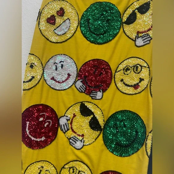 Discount Universe Smiley Face Emogical MIDI Skirt - Picture 3 of 5